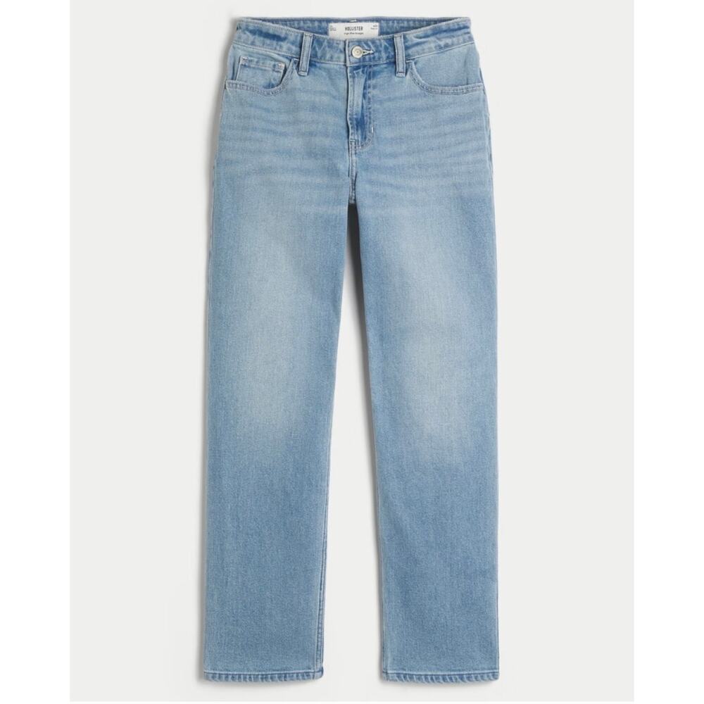Hollister Ultra High Rise Vintage Straight Light Wash Denim Jeans Size 26